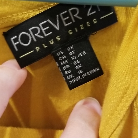 Forever 21 mustard cold Shoulder blouse - Picture 6 of 7